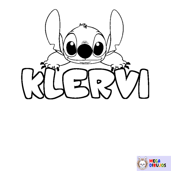 Coloración del nombre KLERVI - decorado Stitch