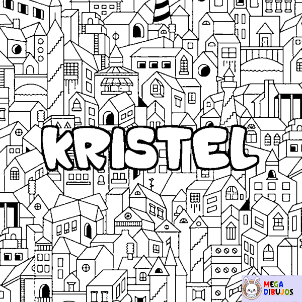 Coloración del nombre KRISTEL - decorado ciudad