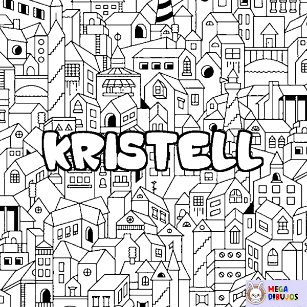 Coloración del nombre KRISTELL - decorado ciudad