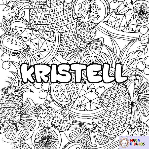 Coloración del nombre KRISTELL - decorado mandala de frutas