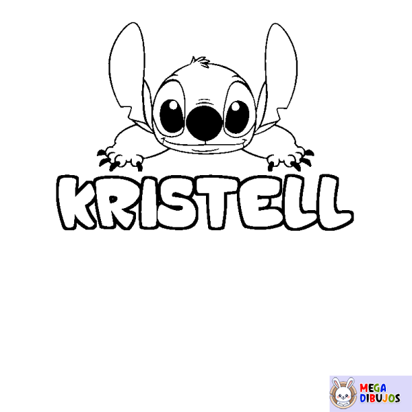 Coloración del nombre KRISTELL - decorado Stitch