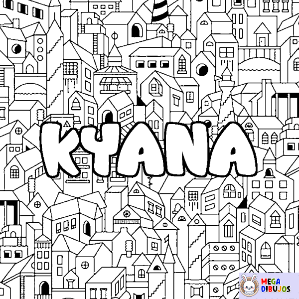 Coloración del nombre KYANA - decorado ciudad