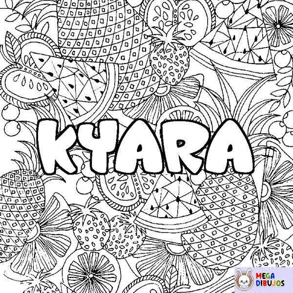 Coloración del nombre KYARA - decorado mandala de frutas