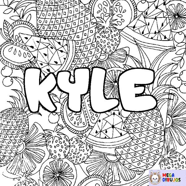 Coloración del nombre KYLE - decorado mandala de frutas