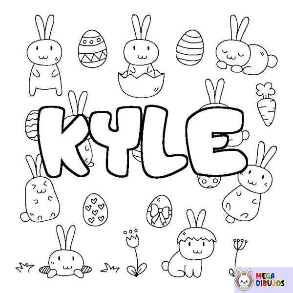 Coloración del nombre KYLE - decorado Pascua