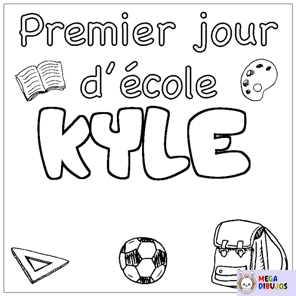 Coloración del nombre KYLE - decorado primer d&iacute;a de escuela