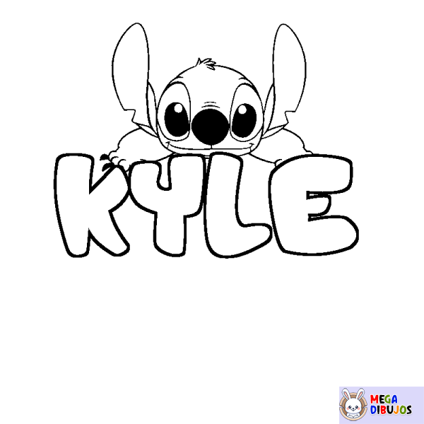 Coloración del nombre KYLE - decorado Stitch