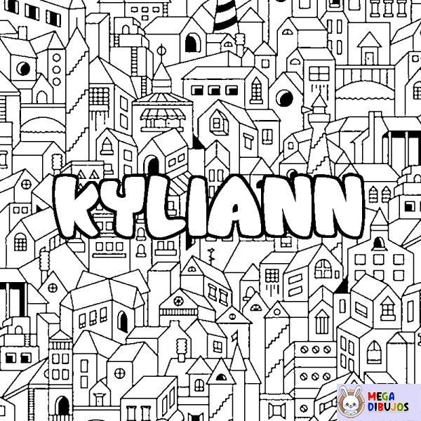 Coloración del nombre KYLIANN - decorado ciudad