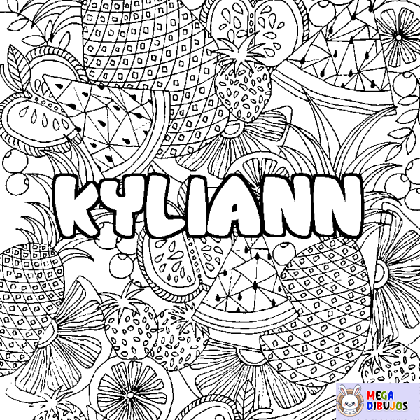 Coloración del nombre KYLIANN - decorado mandala de frutas