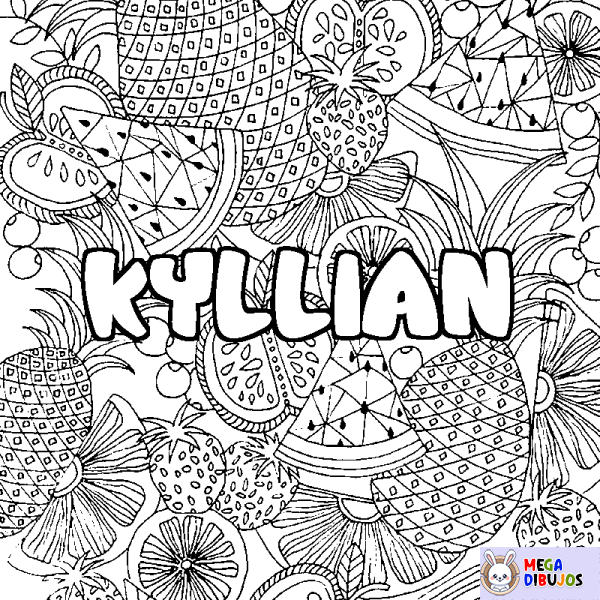 Coloración del nombre KYLLIAN - decorado mandala de frutas