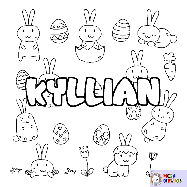 Coloración del nombre KYLLIAN - decorado Pascua