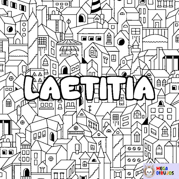 Coloración del nombre LAETITIA - decorado ciudad