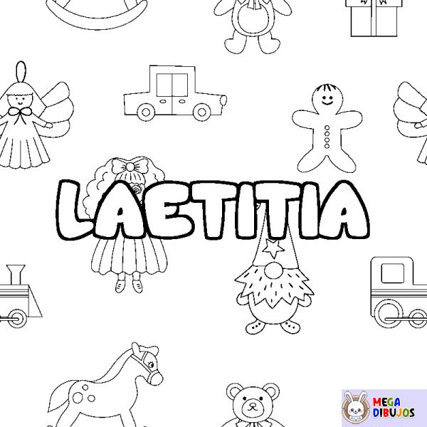 Coloración del nombre LAETITIA - decorado juguetes