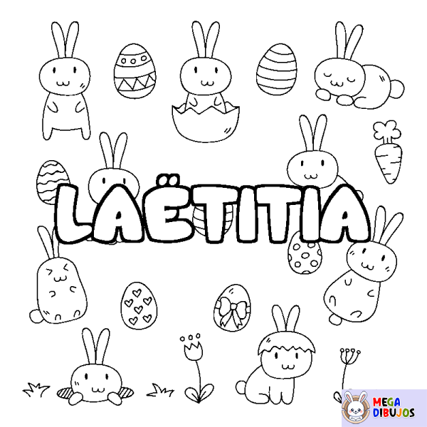 Coloración del nombre LA&Euml;TITIA - decorado Pascua