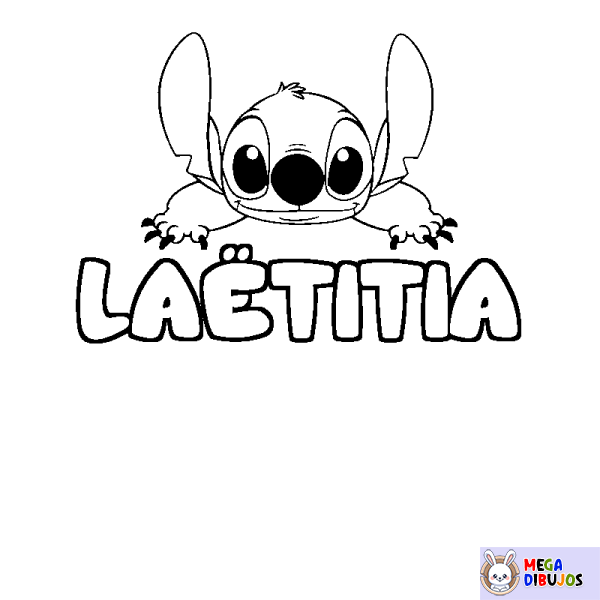 Coloración del nombre LA&Euml;TITIA - decorado Stitch