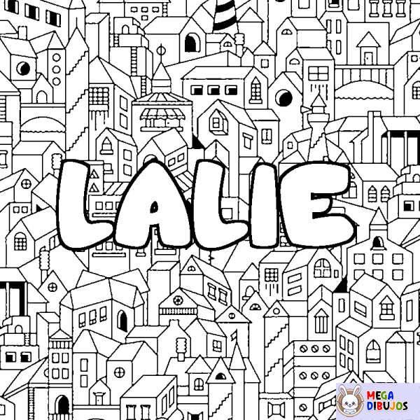 Coloración del nombre LALIE - decorado ciudad