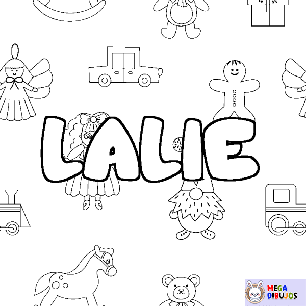 Coloración del nombre LALIE - decorado juguetes