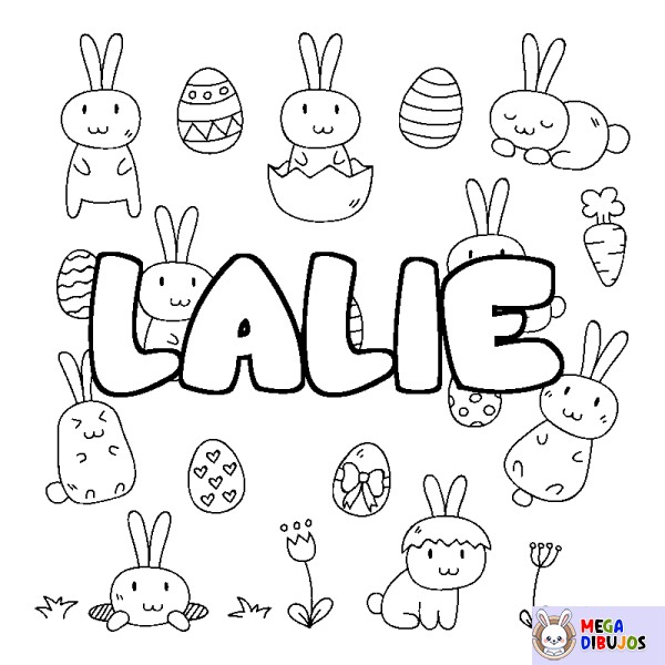 Coloración del nombre LALIE - decorado Pascua