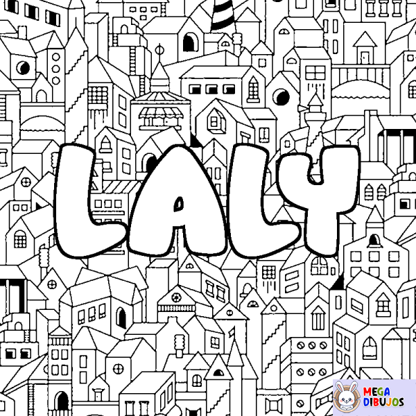 Coloración del nombre LALY - decorado ciudad