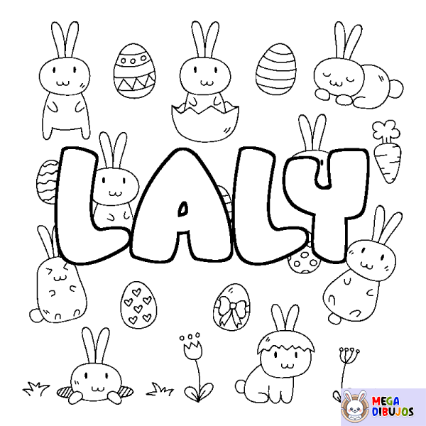 Coloración del nombre LALY - decorado Pascua