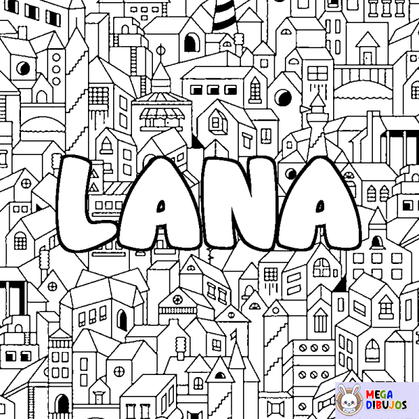 Coloración del nombre LANA - decorado ciudad