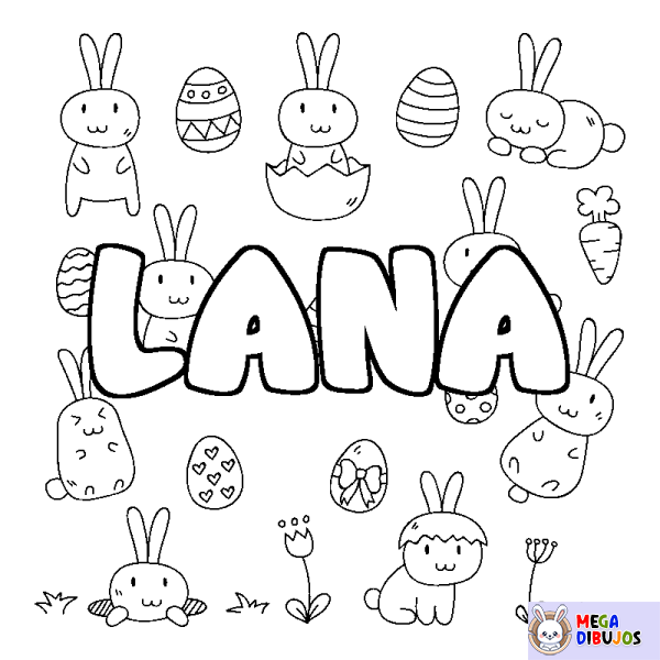 Coloración del nombre LANA - decorado Pascua