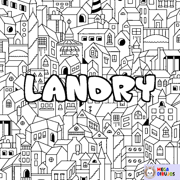 Coloración del nombre LANDRY - decorado ciudad