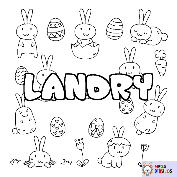 Coloración del nombre LANDRY - decorado Pascua