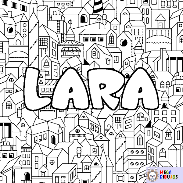 Coloración del nombre LARA - decorado ciudad