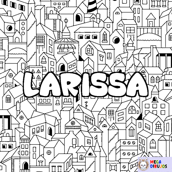 Coloración del nombre LARISSA - decorado ciudad