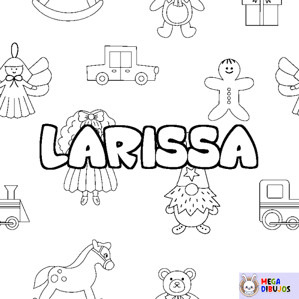 Coloración del nombre LARISSA - decorado juguetes