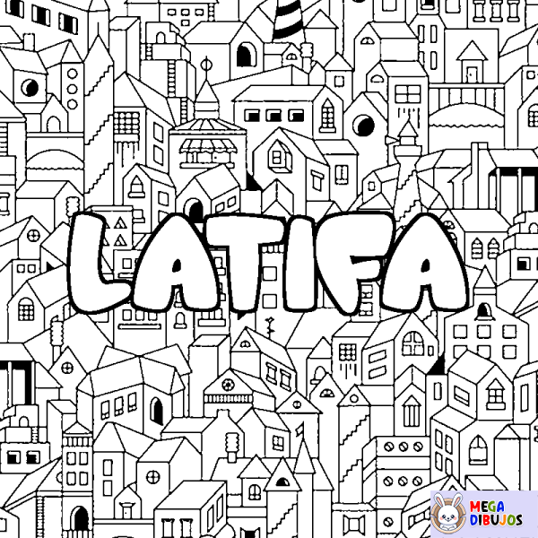 Coloración del nombre LATIFA - decorado ciudad