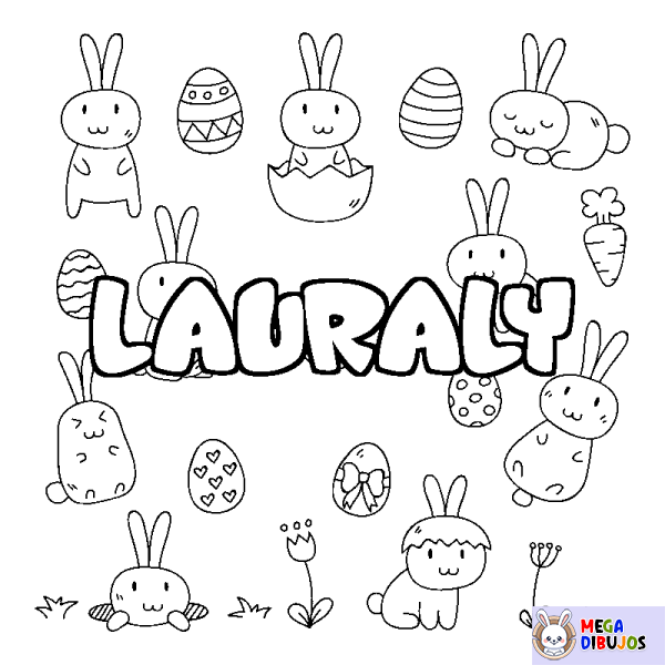 Coloración del nombre LAURALY - decorado Pascua