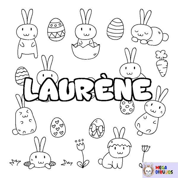 Coloración del nombre LAUR&Egrave;NE - decorado Pascua