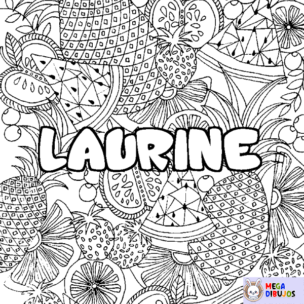 Coloración del nombre LAURINE - decorado mandala de frutas