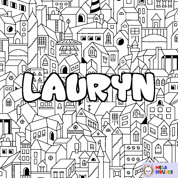 Coloración del nombre LAURYN - decorado ciudad