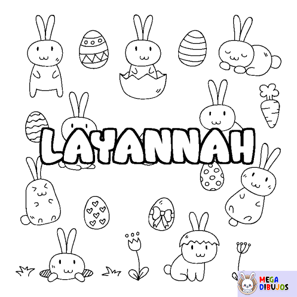 Coloración del nombre LAYANNAH - decorado Pascua