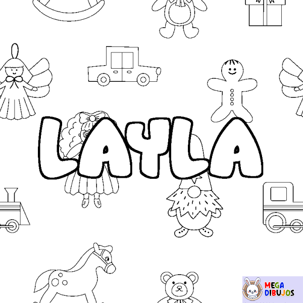 Coloración del nombre LAYLA - decorado juguetes