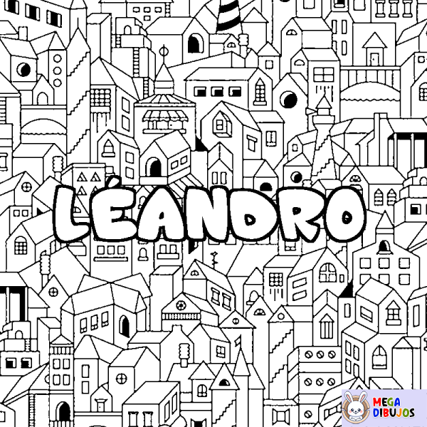 Coloración del nombre L&Eacute;ANDRO - decorado ciudad