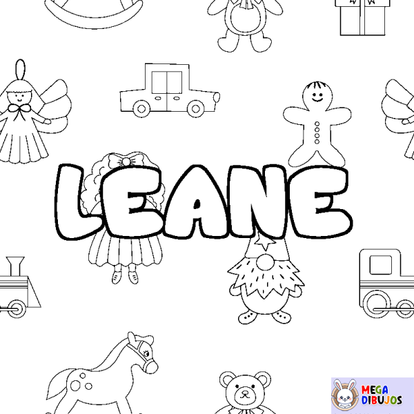 Coloración del nombre LEANE - decorado juguetes