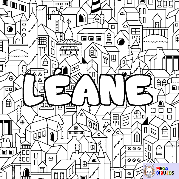 Coloración del nombre L&Eacute;ANE - decorado ciudad