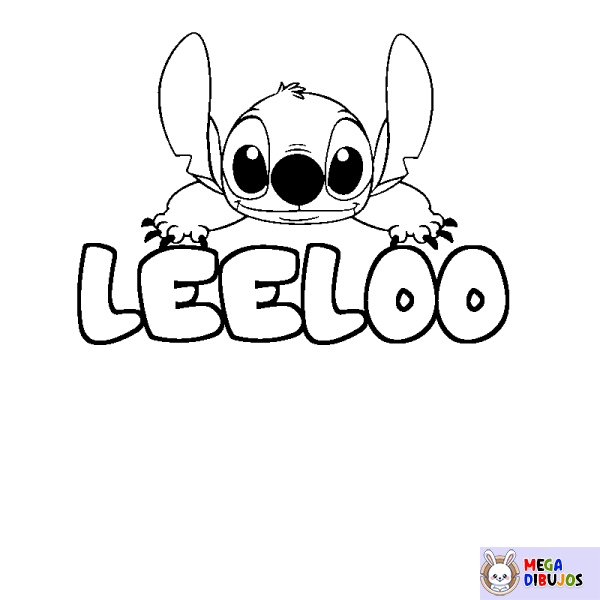 Coloración del nombre LEELOO - decorado Stitch