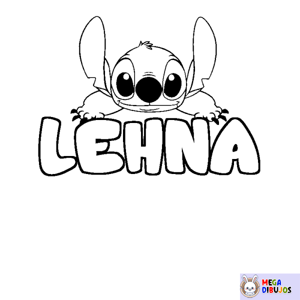 Coloración del nombre LEHNA - decorado Stitch