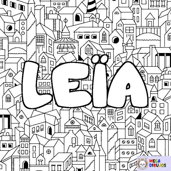 Coloración del nombre LE&Iuml;A - decorado ciudad