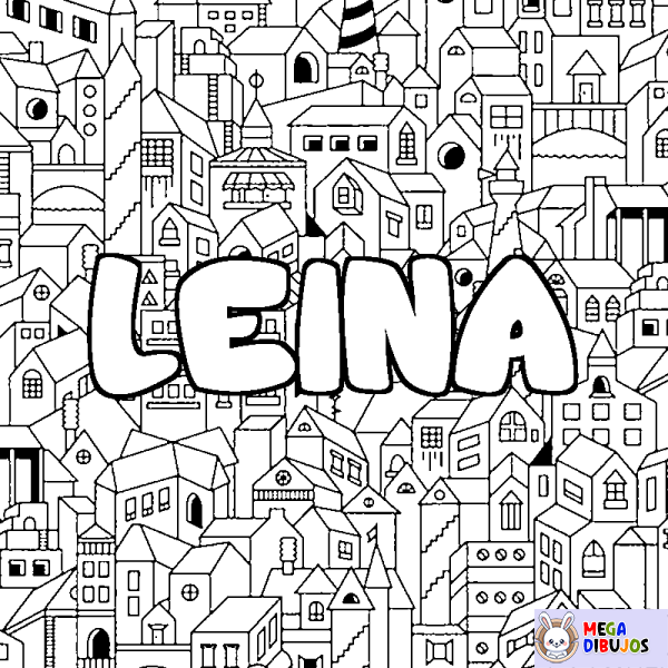 Coloración del nombre LEINA - decorado ciudad