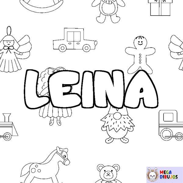 Coloración del nombre LEINA - decorado juguetes