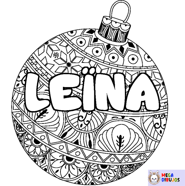 Coloración del nombre LE&Iuml;NA - decorado bola de Navidad