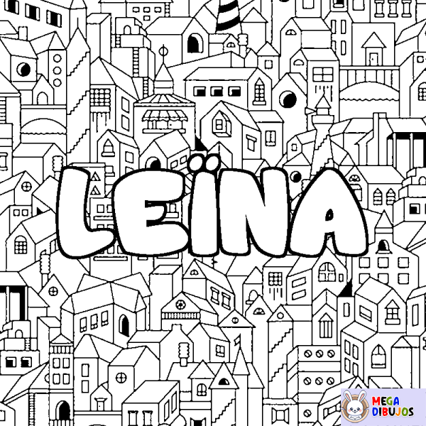 Coloración del nombre LE&Iuml;NA - decorado ciudad