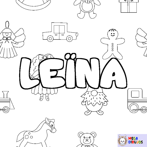 Coloración del nombre LE&Iuml;NA - decorado juguetes