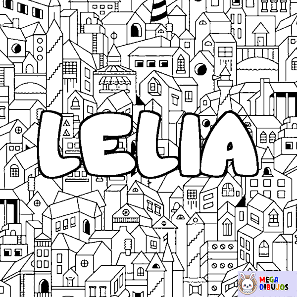 Coloración del nombre LELIA - decorado ciudad